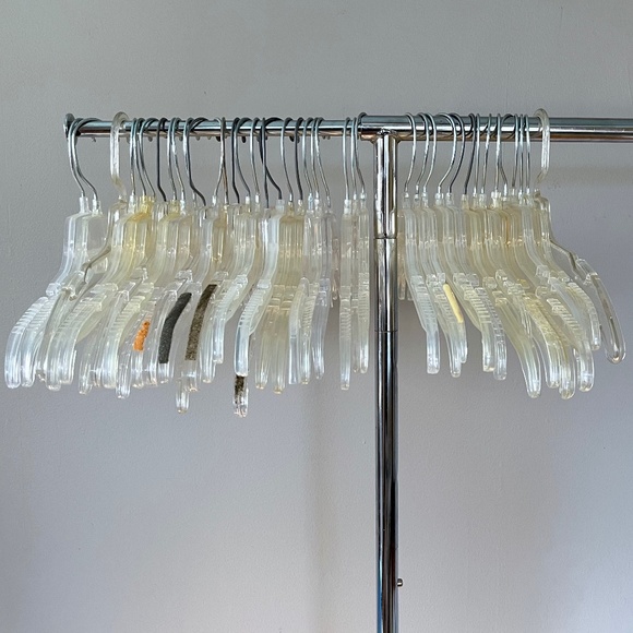 Vintage Storage & Organization 4 Vintage Dress Blouse Hangers Clear Plastic Metal Hook